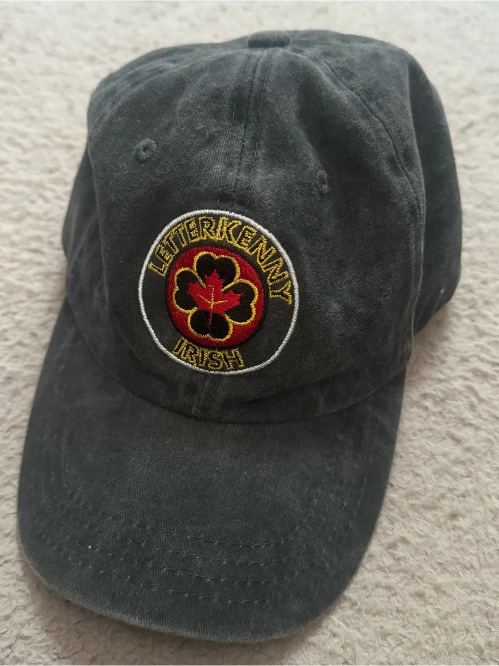 Letterkenny Irish Hockey Baseball Cap Hat Vintage Black Mens Embroidered Retro -